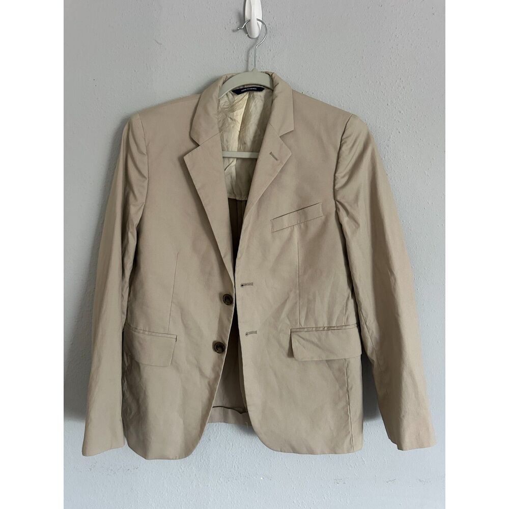 Brooks Brothers Boys 14 Beige Blazer Sport Coat Cotton Blend Preppy - Picture 2 of 9